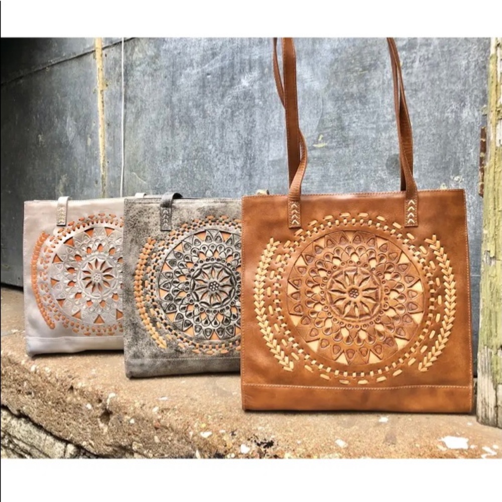 Pre Order MANDALA CUTOUT LEATHER HANDMADE TOTE